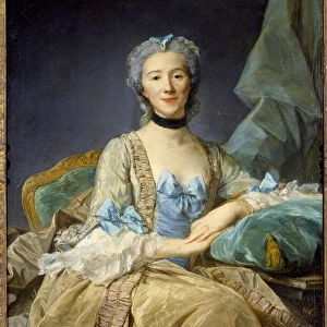 Portrait of Madame de Sorquainville - Painting by Jean-Baptiste Perroneau