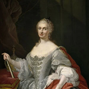 Portrait de Marie Amelie de Saxe (1724-1760), reine consort d Espagne - Maria Amalia of Saxony (1724-1760), Queen of Naples - Bonito, Giuseppe (1707-1789) - c. 1745 - Oil on canvas - 125x105 - Museo del Prado, Madrid