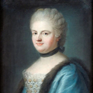 Portrait of Marie Leszczynska, Queen of France (1703-1768), Pastel on Bristol board by F. B. Frey - Private Collection