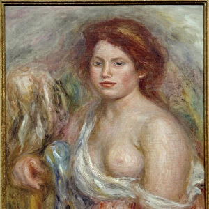 Portrait of the model in bust Painting by Pierre Auguste Renoir (1841-1919). 1916 Dim