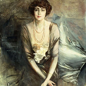 Portrait of Mrs. George McFadden seated, three-quarter length, 1919 (oil on canvas)