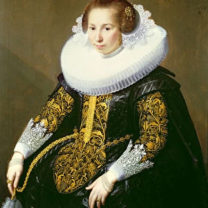 Portrait of Mrs van Voorst (one of a pair: 132049), 1628 (oil on panel)
