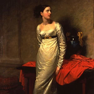 Portrait of Mrs White (nee Watford), full length in a White Silk Dress
