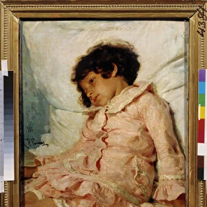 Portrait de Nadia (Nadya) Repina, fille de l artiste. Peinture de Ilya Yefimovich Repin (Repine) (1844-1930), huile sur toile, 1881. Art russe, 19e siecle. State A. Radishchev Art Museum, Saratov (Russie)