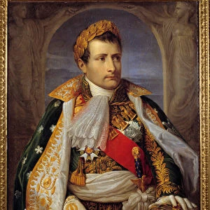Portrait of Napoleon Bonaparte (1769-1821) in costume of King of Italy Painting by Andrea