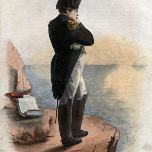 Portrait of Napoleon I (1769-1821) on the island of St Helena