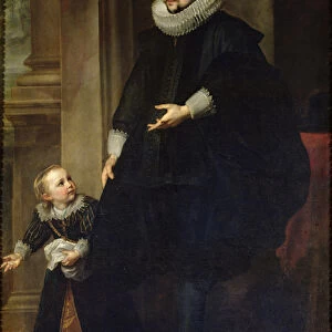Portrait of a Nobleman and his Child or Portrait of the Brother of Rubens (oil on canvas)