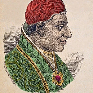 Portrait of the Pope Adrien Ier (Adrian I or Hadrian or Adriano or Hadrianus) (772-795)