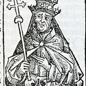Portrait of the Pope of Innocent IV (1195 - 1254) in Liber chronicarum by Hartmann