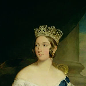 Portrait of Queen Victoria, 1843 (oil on canvas) (detail of 27150)