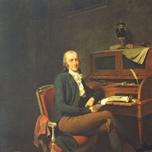 Portrait of a Seated man at a desk (oil on canvas)
