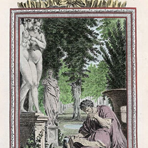 Portrait of Titus Lucretius Carus (Lucrece) Roman philosopher and poet in "
