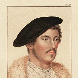 Portrait of an unknown man, court of King Henry VIII, c. 1532. 1812 (engraving)