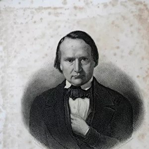 Portrait of Victor Hugo, 19th century (Etching and engraving on chine colle)