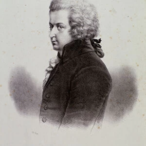 Portrait of Wolfgang Amadeus Mozart, 19th century (engraving)