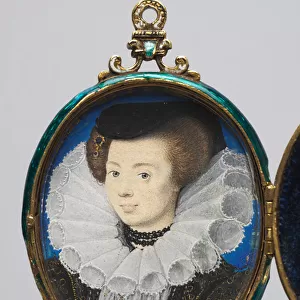 Portrait of a Woman, c. 1593 (w / c on vellum in a gold and enamel locket frame)