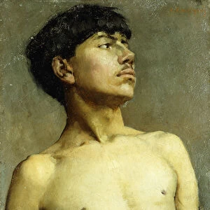 Portrait of Xavier Martinez, (oil on canvas laid on panel)