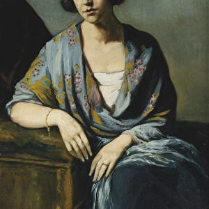 Portrait of a Young Woman Leaning on Her Elbow; Portrait de Jeune Fille Accoudee