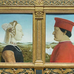Portraits of the duke and duchess of Urbino, Federico da Montefeltro and Battista Sforza, 1472-75 circa, (oil on wood)