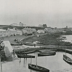 Portstewart, the Harbour and Town (b / w photo)