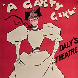Poster advertising A Gaiety Girl at the Dalys Theatre, Great Britain