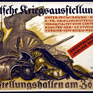 Poster advertising a German War Exhibition, 1915 (colour litho)