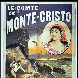 Poster advertising Le Comte de Monte Cristo by Alexandre Dumas Pere (1802-70