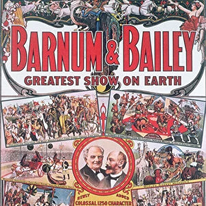 Poster Advertising the North American Circus Barnum and Bailey, 1912 (colour litho)