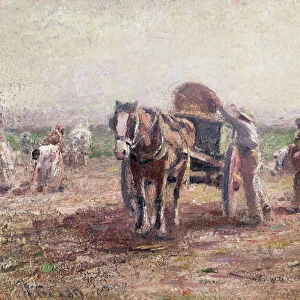 The Potato Pickers (oil on canvas)