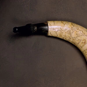 Powder horn, from the French and Indian War (horn)