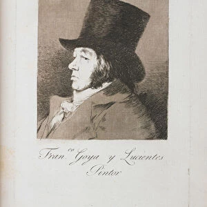 PPortrait of Goya, copy of Plate I of Los Caprichos (1793-98