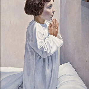 Prayer (la priere) par Cagnaccio di San Pietro (1897-1946). Oil on wood, size : 80x60, 1932, Galleria nazionale d arte moderna Rome
