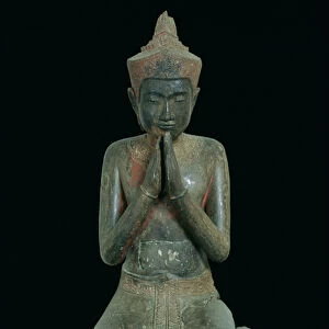 Praying kneeling figure, Angkor, 15th-16th century (bronze)