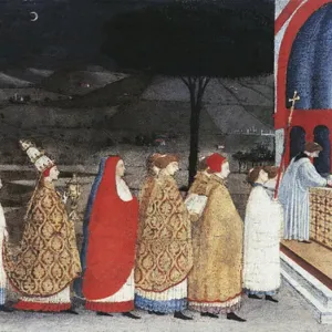 Predella of the Miracle of the Profaned Host, (tempera on panel)