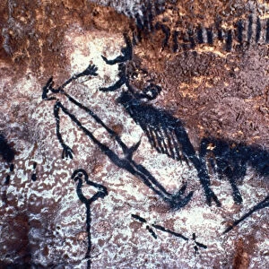 Prehistoric art: Scene of the Well: a man with a bird head