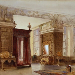 The Presence Chamber at Hardwick, 1858 (w / c on paper)