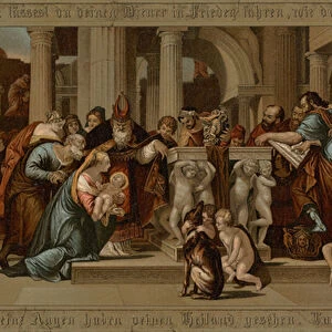Presentation in the Temple (colour litho)