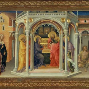 Presentation in the Temple, panel from a predella for an altar in the Strozzi chapel, Santa Trinita, Florence