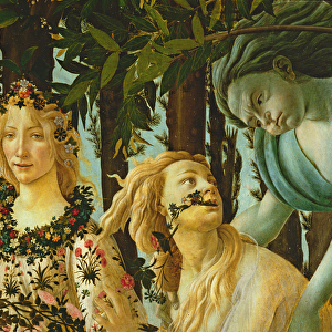 Primavera, detail of Flora and Zephyr, c. 1478, (tempera on panel) (detail of 558)