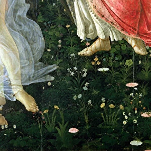 Primavera: detail of flowers (tempera on panel)