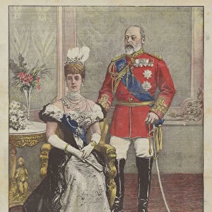 Prince Albert Edward And Princess Alexandra Of Wales, The New Monarchs Of England (colour litho)
