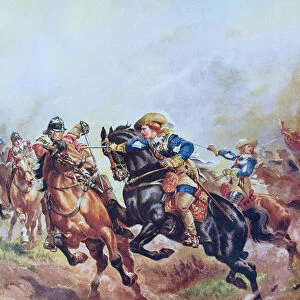 Prince Ruperts Cavalry Charging at Edgehill in 1642