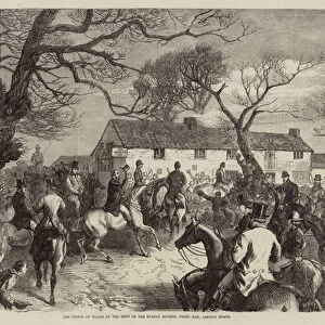 The Prince of Wales at the Meet of the Burton Hounds, Green Man, Lincoln Heath (engraving)