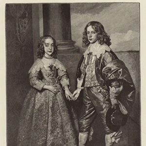 Prince William II of Orange and his Betrothed, Princess Marie Henrietta Stuart, Daughter of Charles I of England (engraving)