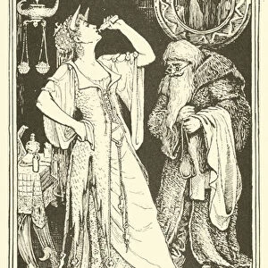 The Princess Drinks the Phial to Take away the Horns (engraving)