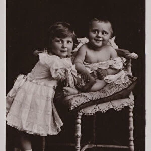 Princess May, Prince Rupert, Children of Prince Alexander Of Teck (b / w photo)