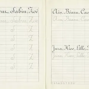 Principles of round and application: big and medium, nouns proper to copy, c.1880-1900 (print)