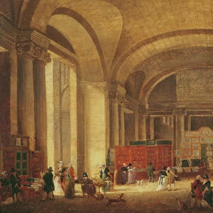 Print sellers at the entrance to Louvre, 1791 (oil on canvas)