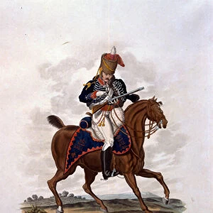 A Private of the 15th, or Kings Hussars, from Costumes of the Army of the British
