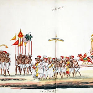 Procession with gods (w / c on paper)